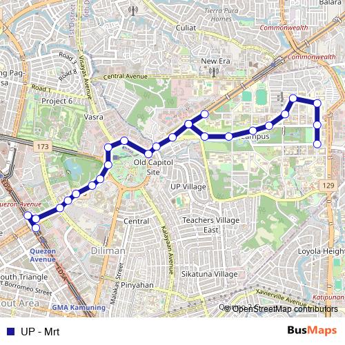 UP - Mrt bus Line Map
