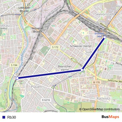 Rb30 bus Line Map