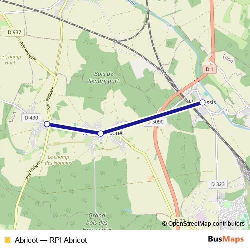 Abricot bus Line Map