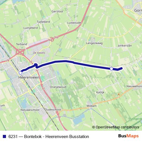 6231 bus Line Map