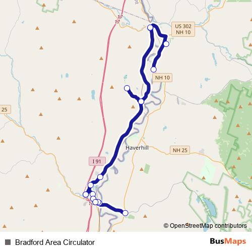 Bradford Area Circulator bus Line Map