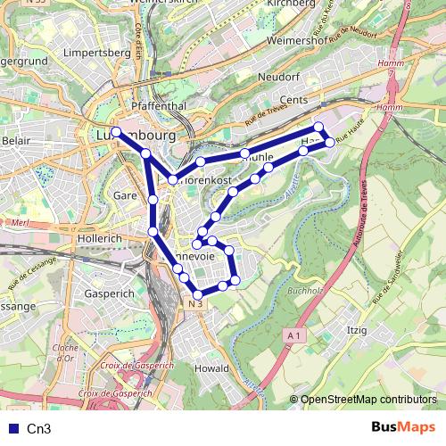 Cn3 bus Line Map