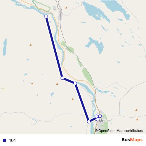 164 bus Line Map
