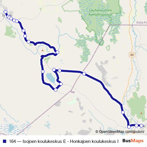 164 bus Line Map