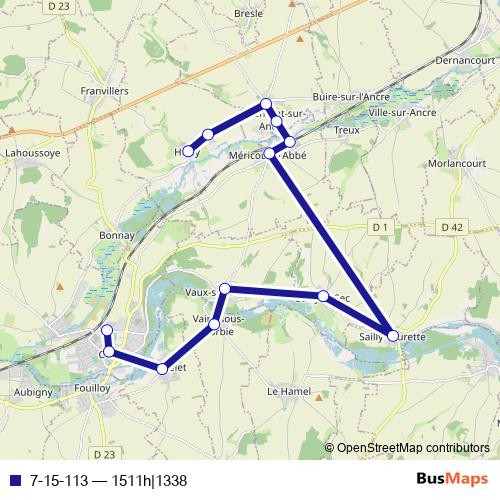 7-15-113 bus Line Map