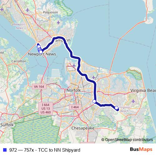 972 bus Line Map