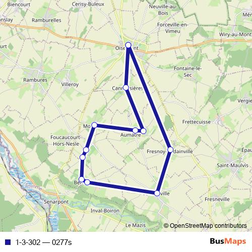 1-3-302 bus Line Map