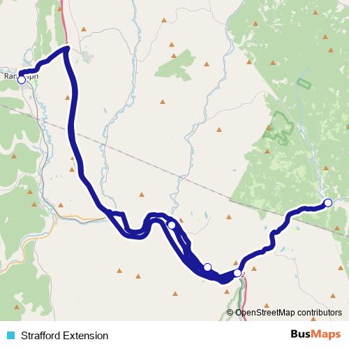 Strafford Extension bus Line Map
