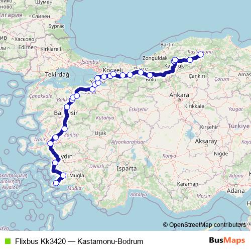 Flixbus Kk3420 bus Line Map