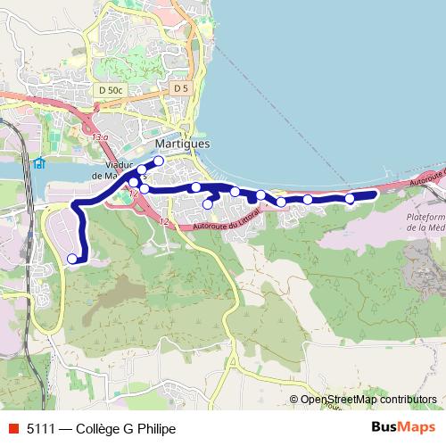 5111 bus Line Map