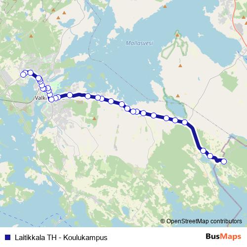 Laitikkala TH - Koulukampus bus Line Map