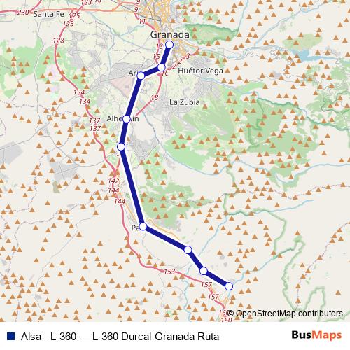 Alsa - L-360 bus Line Map