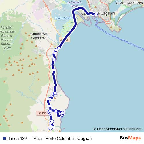 Linea 139 bus Line Map