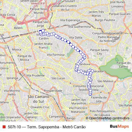 507t-10 bus Line Map