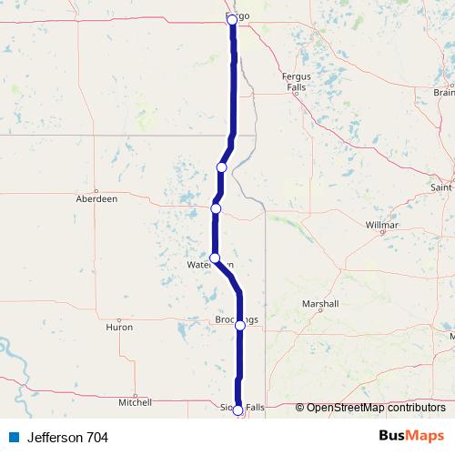 Jefferson 704 bus Line Map