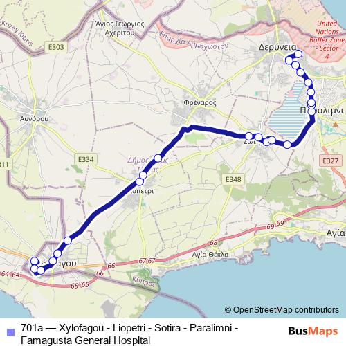 701a bus Line Map