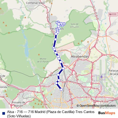 Alsa - 716 bus Line Map
