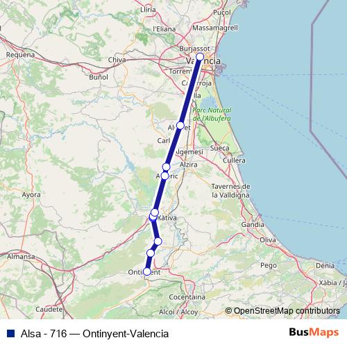 Alsa - 716 bus Line Map