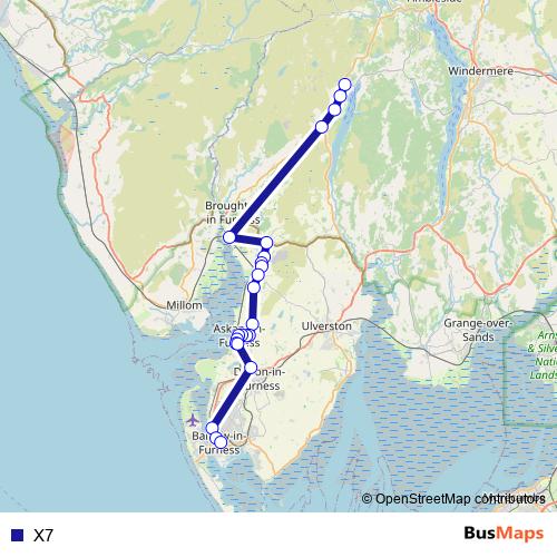 X7 bus Line Map