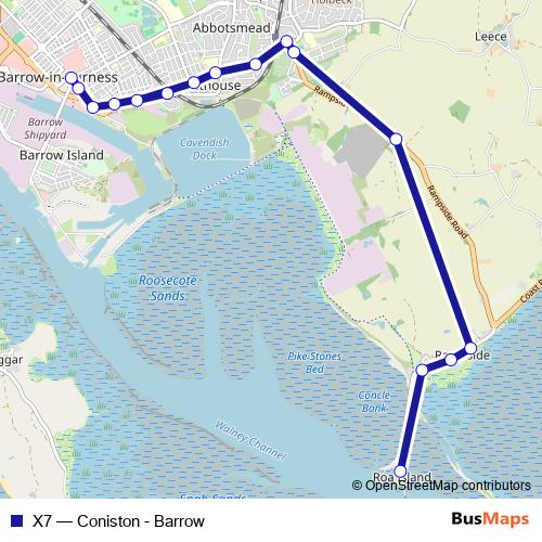 X7 bus Line Map