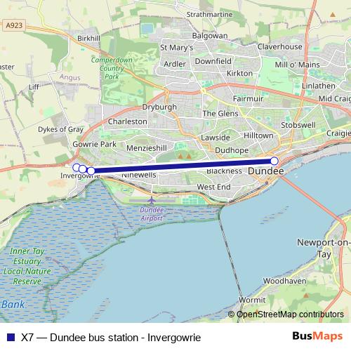 X7 bus Line Map