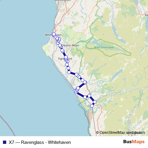 X7 bus Line Map