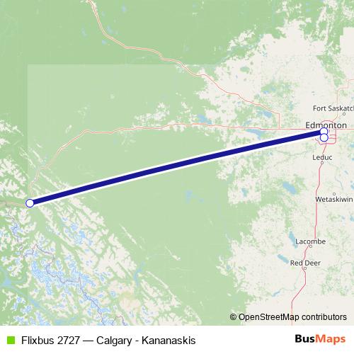 Flixbus 2727 bus Line Map