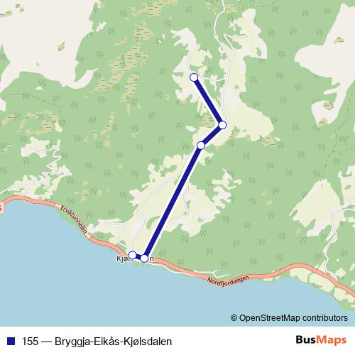 155 bus Line Map
