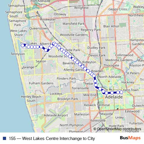 155 bus Line Map