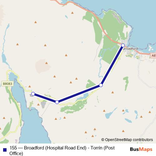 155 bus Line Map