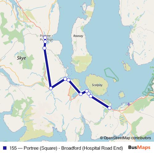155 bus Line Map