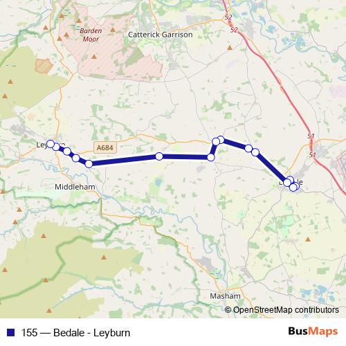 155 bus Line Map
