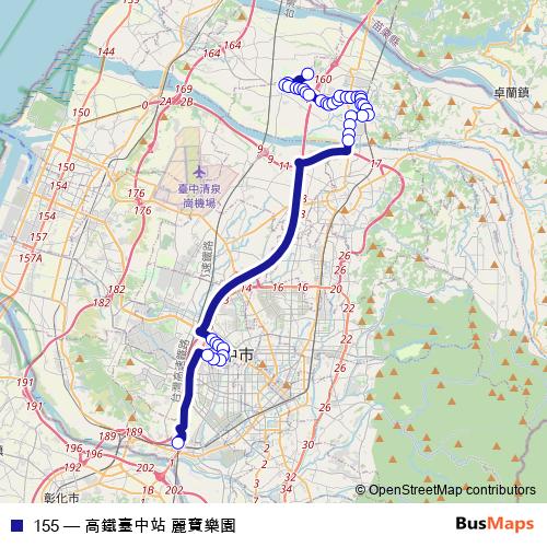 155 bus Line Map