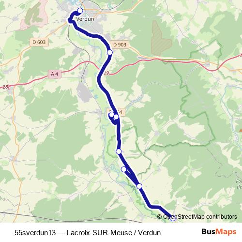 55sverdun13 bus Line Map