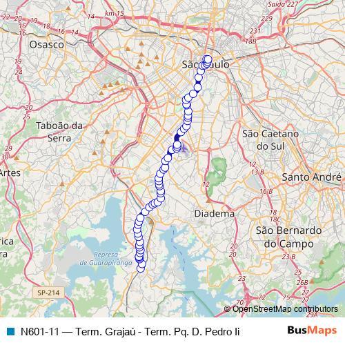 N601-11 bus Line Map
