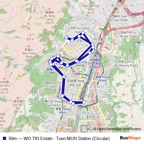 50m bus Line Map
