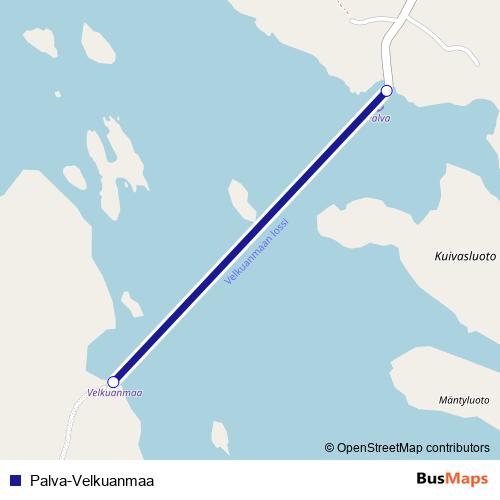 Palva-Velkuanmaa ferry Line Map