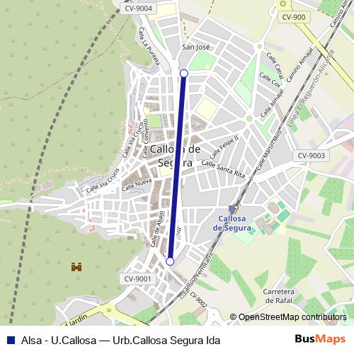 Alsa - U.Callosa bus Line Map