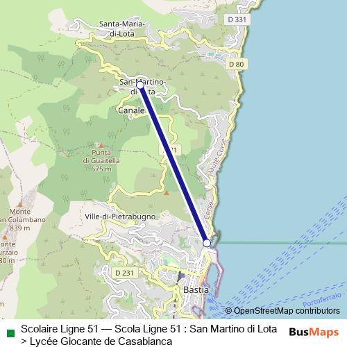 Scolaire Ligne 51 bus Line Map