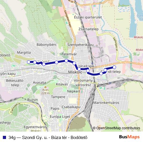 34g bus Line Map