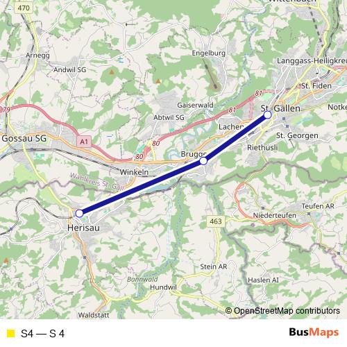 S4 rail Line Map