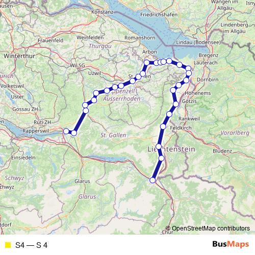 S4 rail Line Map