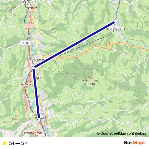 S4 rail Line Map
