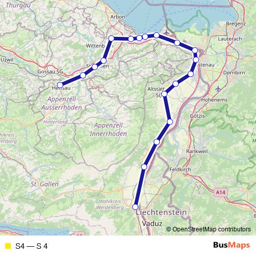 S4 rail Line Map