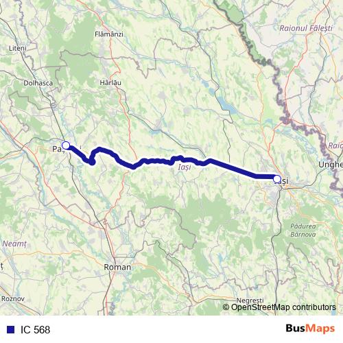 IC 568 rail Line Map