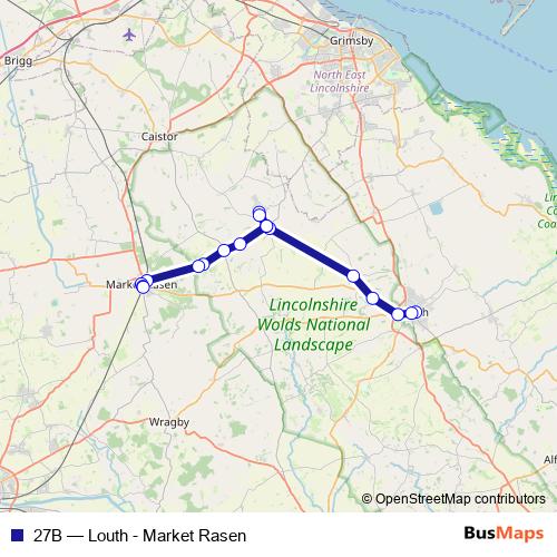 27B bus Line Map