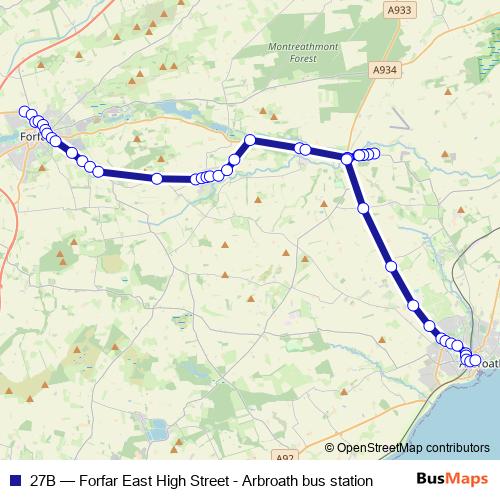 27B bus Line Map