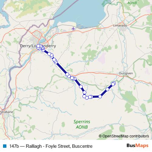 147b bus Line Map