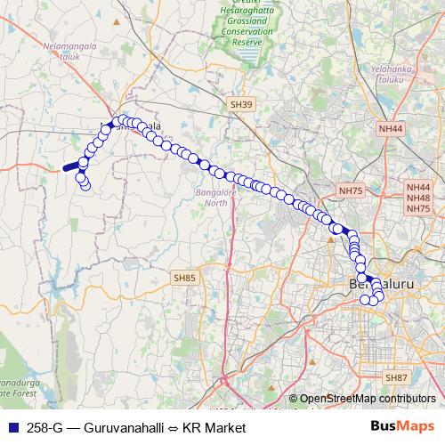258-G bus Line Map