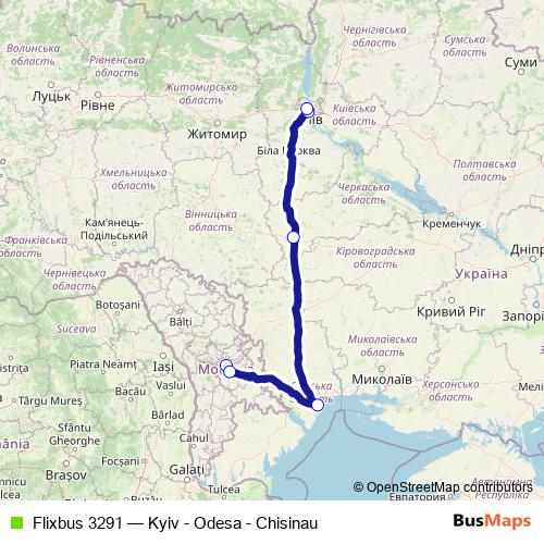 Flixbus 3291 bus Line Map